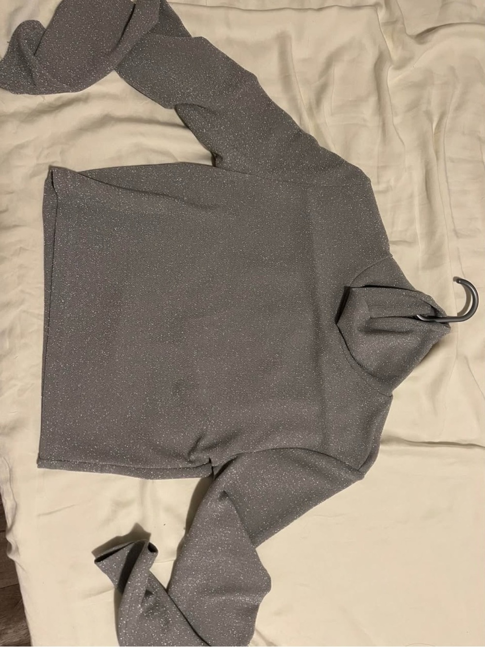 Shimmering Gray Turtleneck Sweater